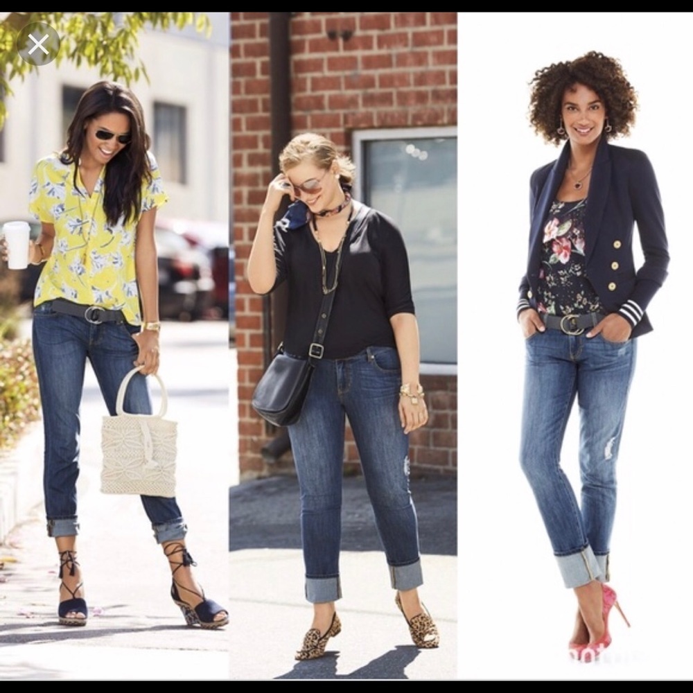 Cabi Slim Boyfriend Jeans # 3045 Distressed